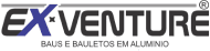 Logomarca da Ex Venture Baus e Bauletos em Alumínio